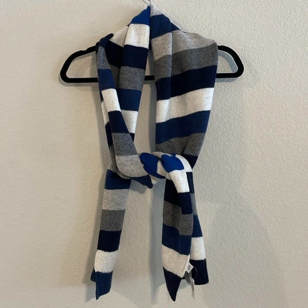 Gap Women's Wool Knit Scarf One Size Blue Stripe Nautical Preppy Contemporary